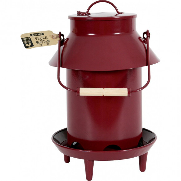 Mangeoire Métal Broc . 26 X 26 X 39 Cm. Couleur Grenat. Pour Basse Cour. - Zolux - Zo-175643