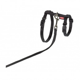 Harnais Avec Laisse 1.20m. Couleur Noir.  Pour Les Grands Chats. - Vadigran - Va-16606
