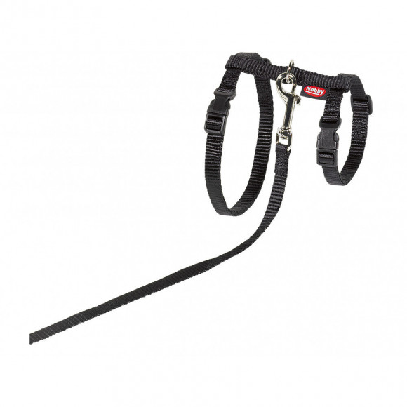 Harnais Avec Laisse 1.20m. Couleur Noir.  Pour Les Grands Chats. - Vadigran - Va-16606