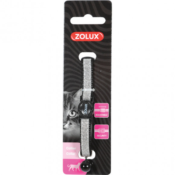 Collier Shiny Nylon Réglable De 17 À 30 Cm, Noir Pour Chat. - Zolux - Zo-520022noi