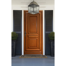 Porte D' Entree Bois Exo Modele 'tahi 1' 215x90 Poussant Droite