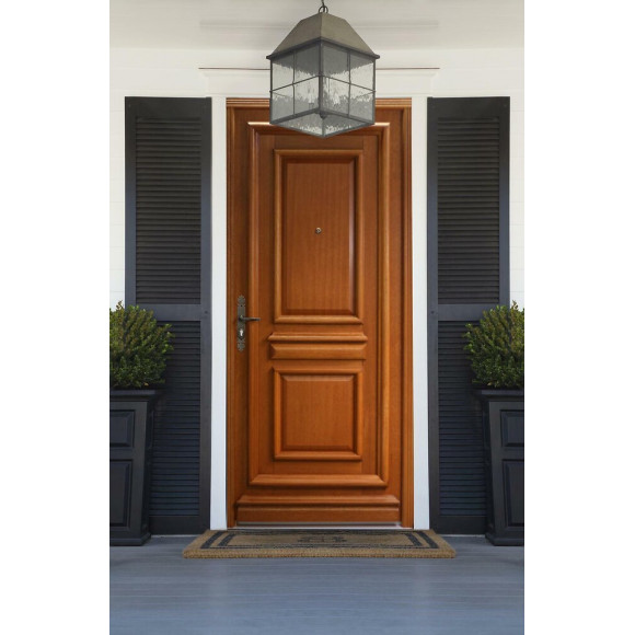 Porte D' Entree Bois Exo Modele 'tahi 1' 215x90 Poussant Droite
