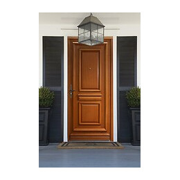 Porte D' Entree Bois Exo Modele 'tahi 1' 215x90 Poussant Droite