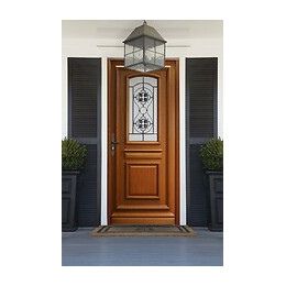 Porte D' Entree Bois Exo Modele 'tahi 4' 215x90 Poussant Gauche