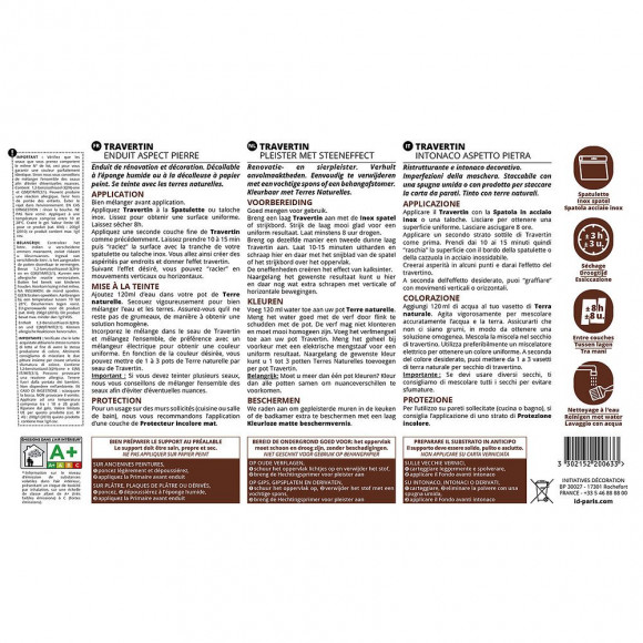 Enduit Travertin Aspect Pierre 10kg - Id Paris