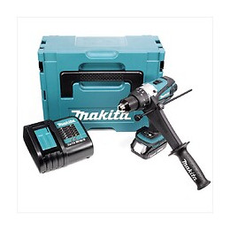 Makita Dhp 458 Perceuse Visseuse À Percussion Sans Fil 18v 91nm + 1x Batterie 2,0ah + Chargeur + Coffret Makpac 2 + Insert.