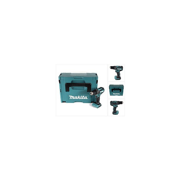 Makita Dhp 485 Zj 18 V Li-ion Perceuse Visseuse À Percussion Sans Fil Solo + Coffret De Transport - Sans Batterie, Sans Charge