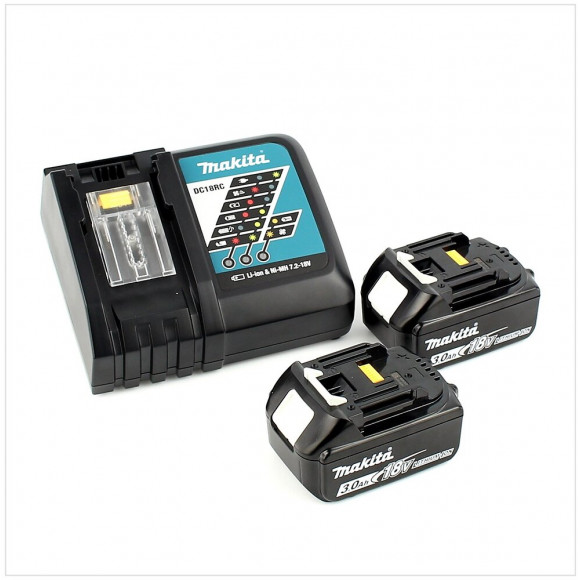 Makita Dhp 453 Rfj 18 V Perceuse Visseuse À Percussion Sans Fil Avec Boîtier Makpac + 2x Batteries Bl 1830 3,0 Ah + Chargeur 