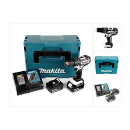 Makita Dhp 482 Zw Rfj - 18 V Li-ion Perceuse Visseuse À Percussion Sans Fil Avec Boîtier Makpac + 2x Bl1830 3,0ah Batteries +