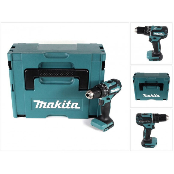Makita Dhp 485 Zj 18 V Li-ion Perceuse Visseuse À Percussion Sans Fil Solo + Coffret De Transport - Sans Batterie, Sans Charge