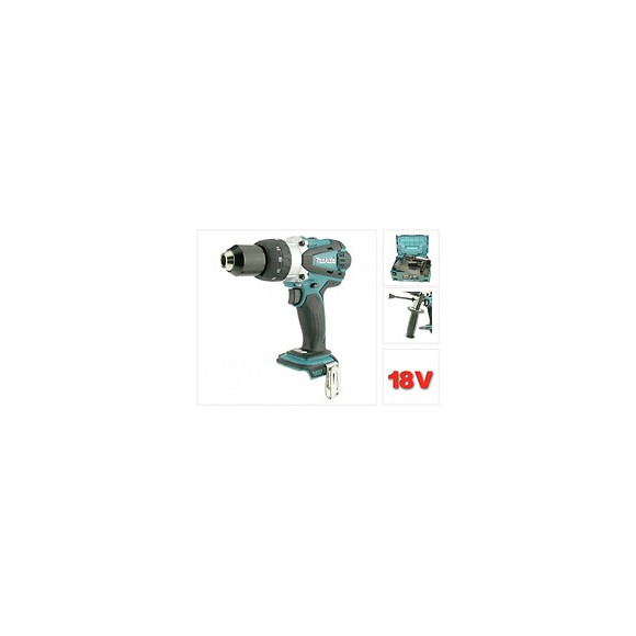 Makita Bhp 458 Zj Perceuse Visseuse À Percussion Sans Fil 18 V Li-ion + Makita Makpac 2 - Sans Batterie, Sans Chargeur