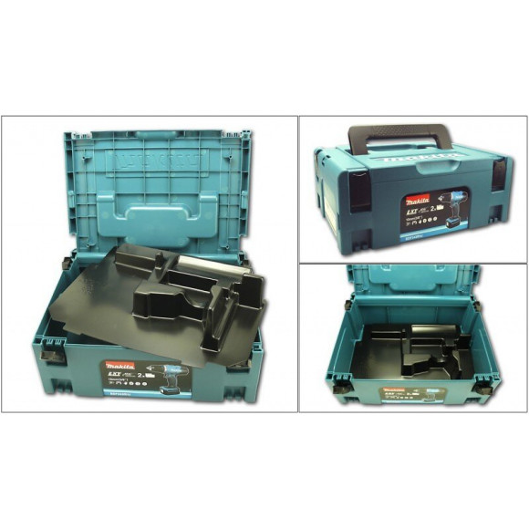 Makita Bhp 458 Zj Perceuse Visseuse À Percussion Sans Fil 18 V Li-ion + Makita Makpac 2 - Sans Batterie, Sans Chargeur