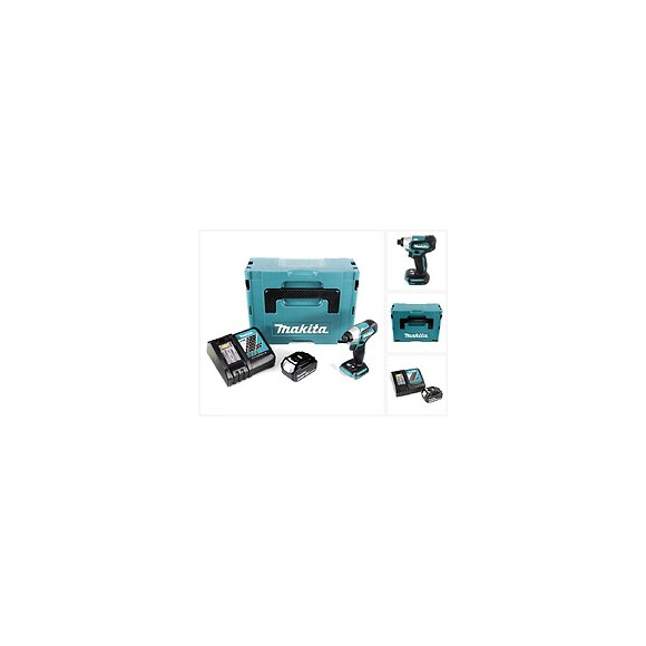 Makita Dtd 155 Rf1j Visseuse À Percussion Sans Fil 18 V Brushless + Coffret De Transport Makpac + 1x Batterie Bl1830 3,0 Ah + 