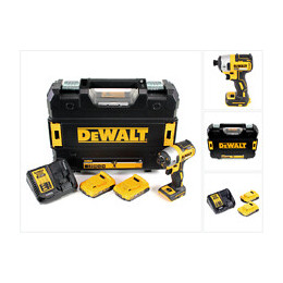 Dewalt Dcf 887 Visseuse À Chocs Sans Fil 18 V Brushless Avec Mandrin De 1/4" + Boîtier Tstak + 2x Batteries 2 Ah + Chargeur