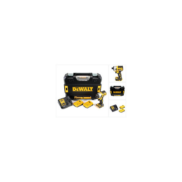 Dewalt Dcf 887 Visseuse À Chocs Sans Fil 18 V Brushless Avec Mandrin De 1/4" + Boîtier Tstak + 2x Batteries 2 Ah + Chargeur