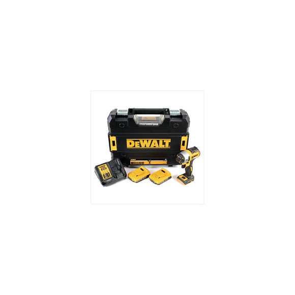 Dewalt Dcf 887 Visseuse À Chocs Sans Fil 18 V Brushless Avec Mandrin De 1/4" + Boîtier Tstak + 2x Batteries 2 Ah + Chargeur