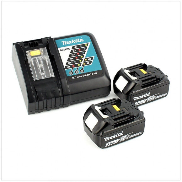 Makita Dhp 483 Rfj 18 V Li-ion Perceuse Visseuse À Percussion Sans Fil 18 V Brushless En Coffret Makpac + 2x Batteries Bl 1830