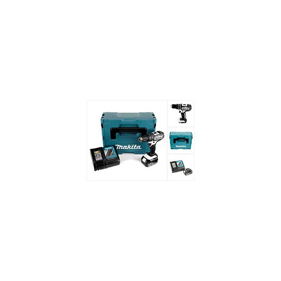 Makita Dhp 482 Zw Rf1j - 18 V Li-ion Perceuse Visseuse À Percussion Sans Fil Avec Boîtier Makpac + 1x Bl1830 3,0ah Batterie +