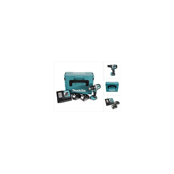 Makita Dhp 484 Rfj Perceuse Visseuse À Percussion Sans Fil 18v Li-ion + 2x Batteries 3,0 Ah + Chargeur + Coffret Makpac