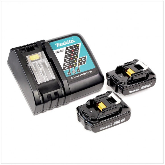Makita Dhp 453 Perceuse Visseuse À Percussion Sans Fil 18v 42nm + 2x Batteries 2 Ah + Chargeur + Coffret Makpac 2