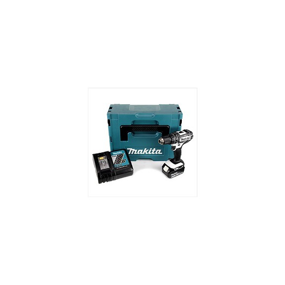 Makita Dhp 482 Zw Rf1j - 18 V Li-ion Perceuse Visseuse À Percussion Sans Fil Avec Boîtier Makpac + 1x Bl1830 3,0ah Batterie +