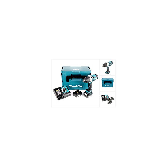 Makita Dtw 450 Rfj 18v Li-ion Boulonneuse À Chocs Sans Fil Avec Boîtier Makpac + 2x Batteries Bl 1830 3,0 Ah + Chargeur Rapid