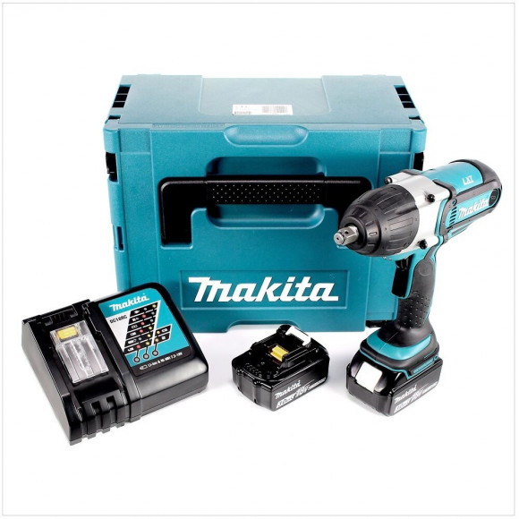 Makita Dtw 450 Rfj 18v Li-ion Boulonneuse À Chocs Sans Fil Avec Boîtier Makpac + 2x Batteries Bl 1830 3,0 Ah + Chargeur Rapid