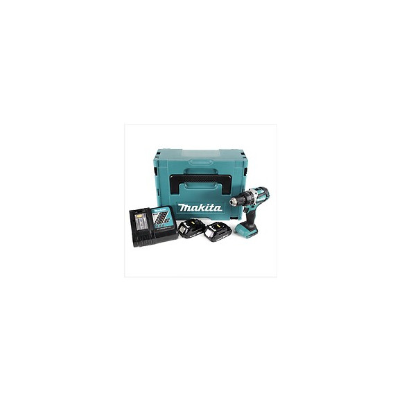 Makita Dhp 484 Ryj 18v Brushless Li-ion Perceuse Visseuse À Percussion Sans Fil Avec Boîtier Makpac + 2x Batteries Bl 1820 2,