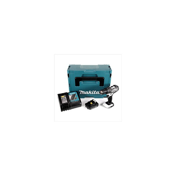 Makita Dhp 482 Zw  Y1j-p - 18 V Li-ion Perceuse Visseuse À Percussion Sans Fil Avec Boîtier Makpac + 1x Bl1820 2,0ah Batterie