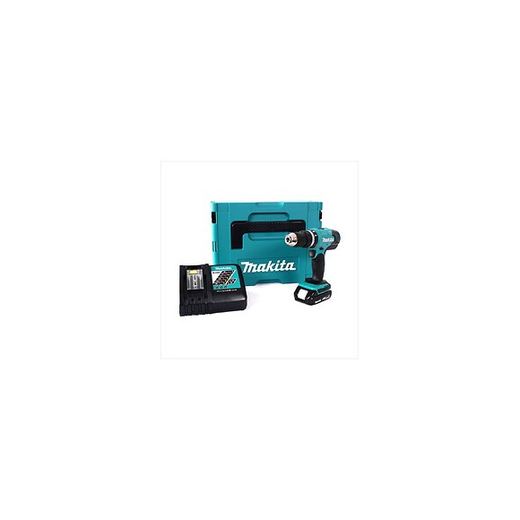 Makita Dhp 453 Y1j-p Perceuse Visseuse À Percussion Sans Fil 18v 42nm + 1x Batterie 2 Ah + Chargeur + Coffret Makpac