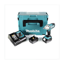 Makita Dtw 190 Rfj 18v Li-ion Boulonneuse À Chocs Sans Fil Avec Boîtier Makpac + 2x Batteries Bl 1830 3,0 Ah + Chargeur Rapid