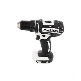 Makita Dhp 482 W Sae 18 V Perceuse Visseuse À Percussion Sans Fil Blanc Avec Boîtier + 2 X Batteries 2ah + 1 X Chargeur Dc 18