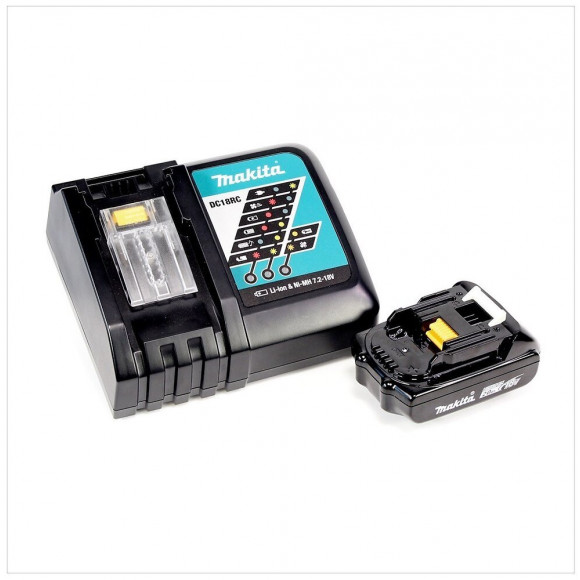 Makita Dhp 453 Y1j-p Perceuse Visseuse À Percussion Sans Fil 18v 42nm + 1x Batterie 2 Ah + Chargeur + Coffret Makpac