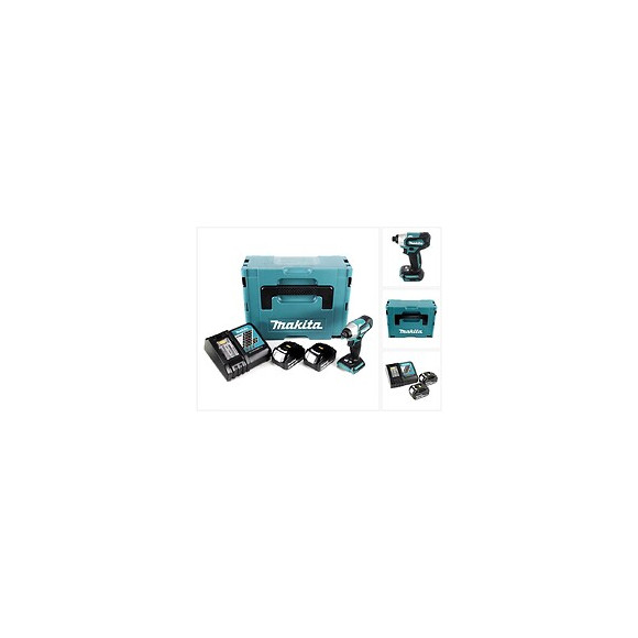 Makita Dtd 155 Rfj Visseuse À Percussion Sans Fil 18 V Brushless  + Coffret De Transport Makpac + 2x Batteries Bl1830 3,0 Ah +