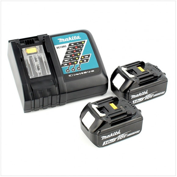 Makita Dhp 482 Rfj - 18 V Li-ion Perceuse Visseuse À Percussion Sans Fil + Coffret Makpac  + 2 X Batteries Bl 1830 3,0 Ah + Ch