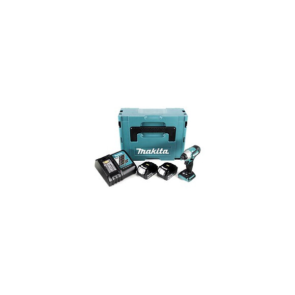 Makita Dtd 155 Rfj Visseuse À Percussion Sans Fil 18 V Brushless  + Coffret De Transport Makpac + 2x Batteries Bl1830 3,0 Ah +