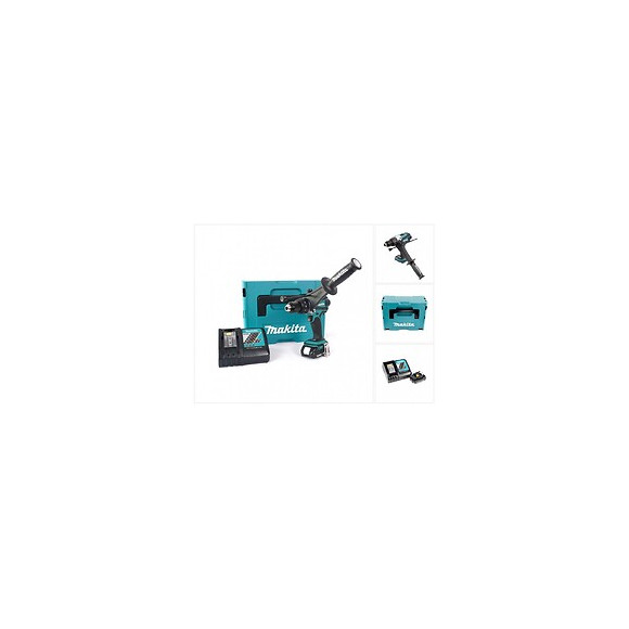 Makita Dhp 458 Ry1j Perceuse Visseuse À Percussion Sans Fil 18v 91nm + 1x Batterie 2,0ah + Chargeur + Coffret Makpac