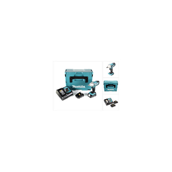 Makita Dtw 190 Ryj 18v Li-ion Boulonneuse À Chocs Sans Fil Avec Boîtier Makpac + 2x Batteries Bl 1820 2,0 Ah + Chargeur Rapid
