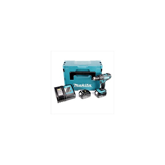 Makita Dhp 482 Rfj - 18 V Li-ion Perceuse Visseuse À Percussion Sans Fil + Coffret Makpac  + 2 X Batteries Bl 1830 3,0 Ah + Ch