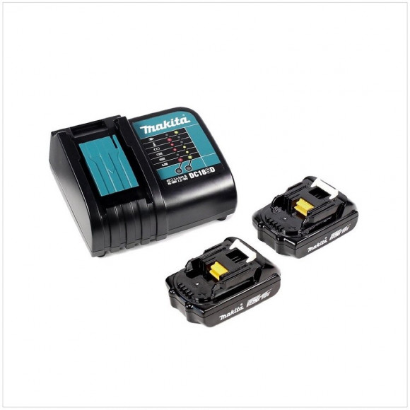 Makita Dhp 482 W Sae 18 V Perceuse Visseuse À Percussion Sans Fil Blanc Avec Boîtier + 2 X Batteries 2ah + 1 X Chargeur Dc 18