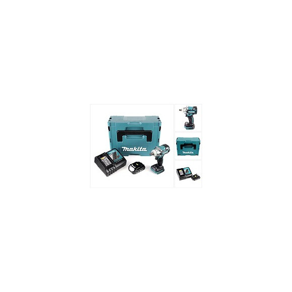 Makita Dtw 285 Y1j-d 18 V Li-ion Boulonneuse À Chocs Sans Fil Avec Boîtier Makpac 2 + 1x Batterie Bl 1820 2,0 Ah + Chargeur R