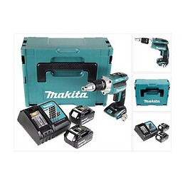 Makita Dfs 250 Rgj Visseuse À Cloison Sèche Sans Fil 18 V Brushless + 2x Batteries Rechargeables 6,0 Ah + Chargeur + Coffret 