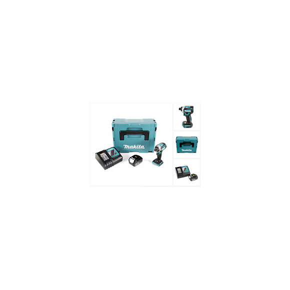 Makita Dtd 154 Rf1j 18 V Li-ion Visseuse À Chocs Sans Fil Avec Boîtier Makpac + 1x Batterie Bl1830 3,0 Ah + Chargeur Rapide D