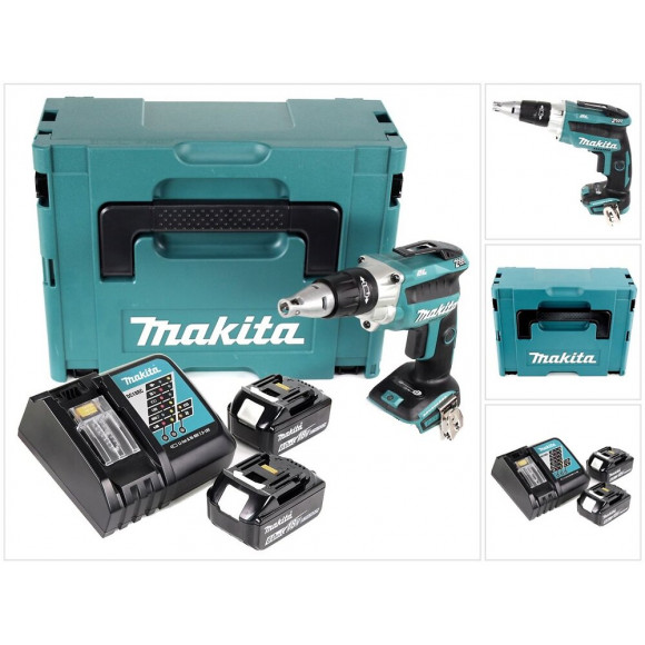 Makita Dfs 250 Rgj Visseuse À Cloison Sèche Sans Fil 18 V Brushless + 2x Batteries Rechargeables 6,0 Ah + Chargeur + Coffret 