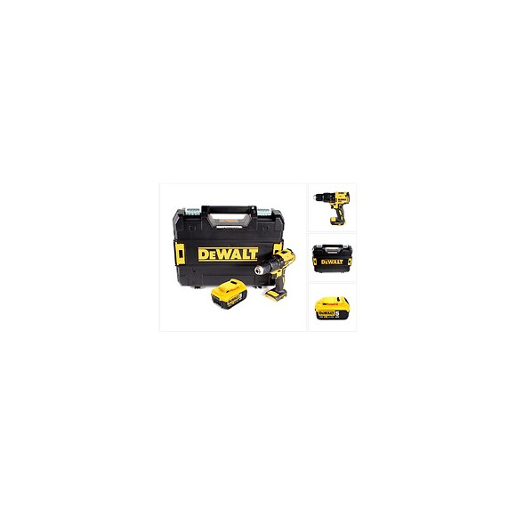 Dewalt Dcd 778 Nt Perceuse Visseuse À Percussion Sans Fil 18v 65nm + 1x Batterie 5,0 Ah + Coffret Tstak - Sans Chargeur