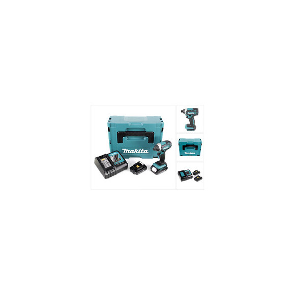 Makita Dtd 152 Raj 18v Li-ion Visseuse À Chocs Sans Fil Avec Boîtier Makpac + 2x Batteries Bl 1820 2,0 Ah Li-ion + Chargeur R
