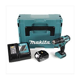 Makita Dhp 483 Rf1j 18 V Li-ion Perceuse Visseuse À Percussion Sans Fil 18 V Brushless En Coffret Makpac + 1x Batterie Bl 1830