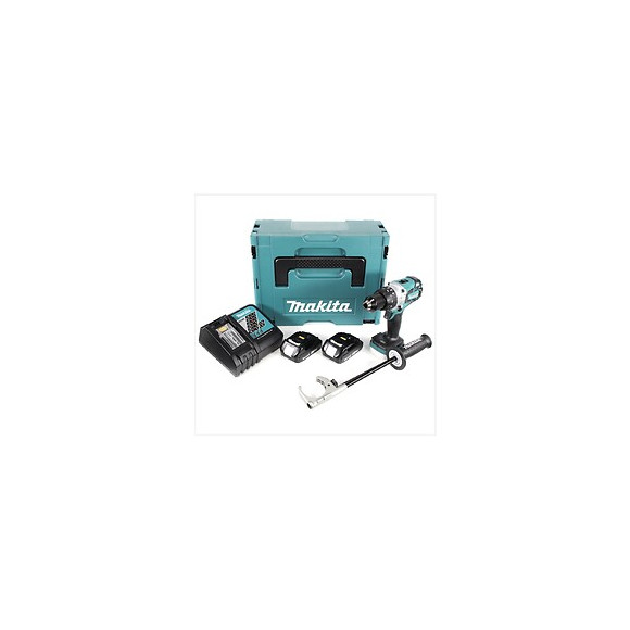 Makita Dhp 481 Ryj 18v Perceuse Visseuse À Percussion Sans Fil Brushless 115 Nm Avec Boîtier Makpac + 2x Batteries 2ah Li-ion