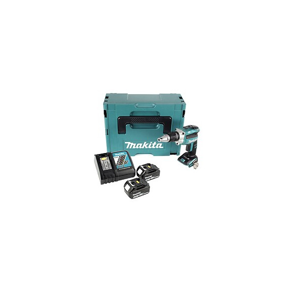 Makita Dfs 250 Rfj 18 V Visseuse Pour Cloisons Sèches Sans Fil Avec Coffret De Transport Makpac + 2x Batteries 3,0 Ah + Charge