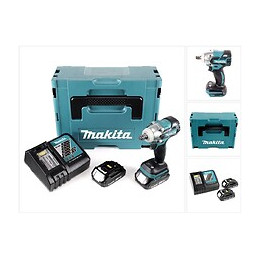 Makita Dtw 285 Y1j-p 18 V Li-ion Boulonneuse À Chocs Sans Fil Avec Boîtier Makpac 2 + 2x Batteries Bl 1820 2,0 Ah + Chargeur 